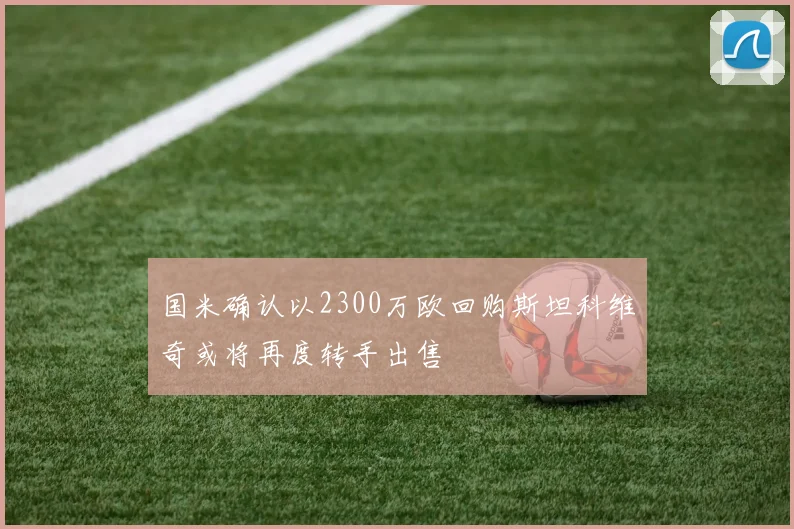 国米确认以2300万欧回购斯坦科维奇或将再度转手出售